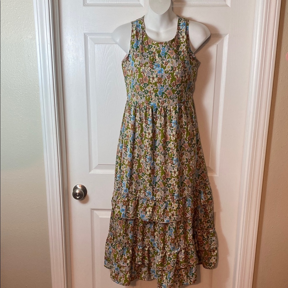 Rare Editions Floral Tiered Girls Dress Cottagecore